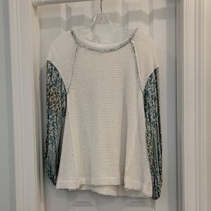 In Bloom White Textured Knit Top